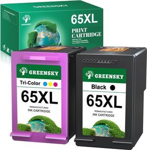 GREENSKY Remanufactured Ink Cartridges Replacement for HP 65XL 65 XL for HP Envy 5055 5052 5058 DeskJet 3735 3755 2622 2652 3720 2655 3722 3723 3752 3758 3730 2655 Printer 2-Packs