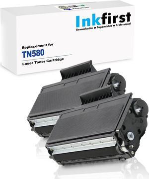 2 High Yield Inkfirst Toner Cartridges TN-580 (TN580) Compatible Remanufactured for Brother TN-580 Black 2 High Yield Inkfirst Toner Cartridges TN-580 (TN580) Compatible Remanufactured for Brother TN