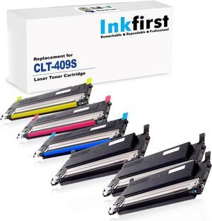 6 Inkfirst® High Yield Toner Cartridges CLT-K409S, CLT-C409S, CLT-M409S, CLT-Y409S Compatible Remanufactured for Samsung CLP-315 CLP315 Black, Cyan, Magenta, Yellow (1 Set + 2 Black) CLX-3170 CLX-317