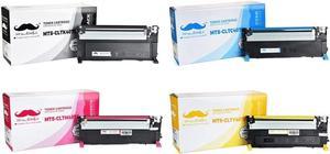 1 Set of 4 Moustache ® Samsung CLT-K407S CLT-C407S CLT-M407S CLT-Y407S (CLT-407S 407S CLT407) BK/C/M/Y Premium Quality New Compatible Toner Cartridges for CLP-320 CLP-320N CLP-321N CLP-325 CLP-325W C