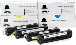 4 PK Moustache Remanufactured 131 Canon131 BK/C/M/Y Premium Quality 6272B001AA 6271B001AA 6270B001AA 6269B001AA 6269B001AA for Canon Toner Cartridge Color Combo Set for ImageClass LBP7110Cw, MF624Cw,