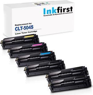 6 Inkfirst® Toner Cartridges CLT-K504S CLT-C504S CLT-M504S CLT-Y504S,Black Cyan Magenta Yellow Compatible Remanufactured for Samsung CLP-415 CLP415 (1 Set + 2 Black) CLX-4195FW CLX-4195FN CLX-4195N C