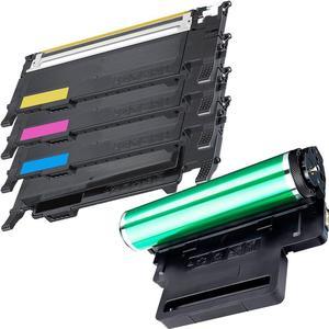 5 Inkfirst® Toner Cartridges & Drum CLT-K407S, CLT-C407S, CLT-M407S, CLT-Y407S, CLT-R407 Compatible Remanufactured for Samsung CLP-320 Black, Cyan, Magenta, Yellow, CLT-R407 Drum (1 Set + 1Drum) CLP-