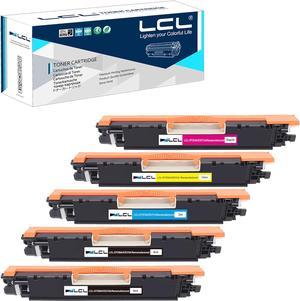 LCL Remanufactured for HP 130A CF350A CF351A CF352A CF353A (5-Pack,2Black,Cyan, Magenta, Yellow) Toner Cartridge for HP Color Laserjet Pro MFP M176 M176FN M177 M177FW M176n