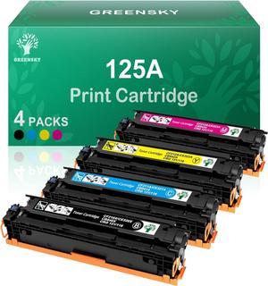 GREENSKY Compatible Toner Cartridge Replacement for HP 125A CB540A CB541A CB542A CB543A Color CM1312 MFP CM1312nfi CP1215 CP1515n CP1518ni Printer (Black, Cyan, Yellow, Magenta, 4-Pack)