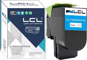 LCL Compatible for Lexmark 71B0010 71B10C0 CS317 CS317dn CX317 CX317dn CS417 CS417dn CX417 CX417de CS517 CS517de CX517 CX517de (1-Pack, Cyan) Toner Cartridge for Lexmark CS317dn CX317dn CS417dn