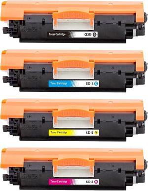 1 Set Ultra Toner® Compatible Replacement for HP 126A CE310A CE311A CE312A CE313A BK/C/M/Y Toner Cartridge Combo for HP Laserjet Pro 100 Color MFP M175a MFP M175nw CP1025 CP1025nw M275 MFP (1 Set)