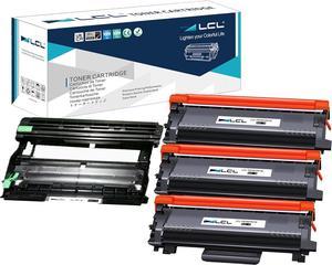 LCL Compatible for Brother TN760 TN-760 TN730 TN-730 3000 Pages (3-Pack,Black) Toner Cartridge (with Chip) and DR730 DR-730 12000 Pages (1-Pack) Drum Unit for Brother HL-L2350DW HL-L2390DW HL-L2395DW