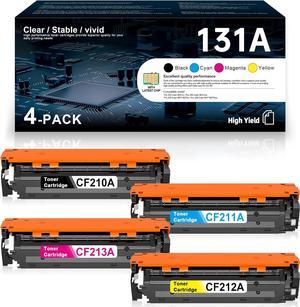 131A Black Cyan Magenta Yellow CF210A CF211A CF212A CF213A Toner Cartridge Replacement for HP 131A CF210AQ1 Toner Pro 200 Color M251n M251nw M276nw Printer Ink 4 Pack