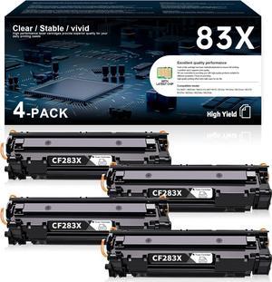 83X CF283X Black Toner Cartridge High Yield | Replacement for HP Replacement M201dw, MFP M125nw, MFP M127fn, MFP M127fw, MFP M225dn, MFP M225dw Pinter | for HP 83X Toner Cartridge Black 4-Pack