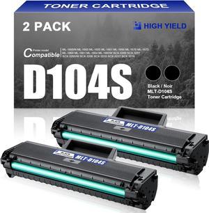 MLT-D104S D104S SU700A High Yield Toner Cartridge Black 1,700 Pages Replacement for Samsung MLTD104S 104S ML-1665 ML-1655 ML-1661 ML-1675 SCX-3200 SCX-3206 SCX-3218 Printer Ink 2-Pack