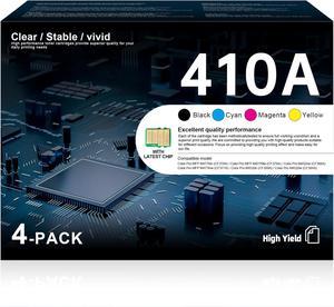 [High Yield] 410A Toner Cartridge CF410A CF411A CF412A CF413A Replacement for HP 410A CF410AQ Color Pro MFP M477fdn M477fdw M477fnw M452dn M452dw M452nw Printer Ink 4 Pack(Black Cyan Magenta Yellow)