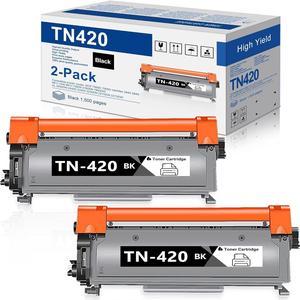 2 Pack TN420 TN-420 Black Toner Cartridge Replacement for Brother TN 420 Intellifax 2840 2940 DCP-7060D MFC-7860DW MFC-7240 MFC-7360N MFC-7460DN Printer