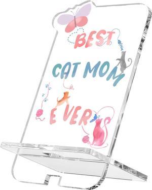 Parxara Cat Lover Gifts for Women Phone Holder Desk Decor Gifts for Birthday Mothers Day Cat Mom Gifts for Women Cat Gifts for Cat Lovers Office Cat Desk Accessories for Women Best Cat Mom Ever