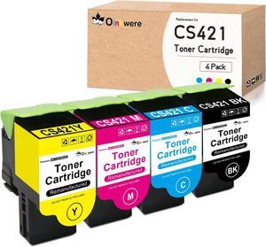 OINKWERE Remanufactured CS421 Toner Cartridge 78C10K0 78C10C0 78C10M0 78C10Y0 Replacement for Lexmark CS421 CS521 CX421 CX522 CX622 CX625 CS421dn CS521dn CX421adn CX522ade CX622ade CX625ade (4-Pack)