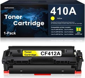 [High Yield,with Latest CHIP] 410A CF412A Yellow Toner Replacement for HP 410A Toner Cartridge Color Pro MFP M477fdn M477fdw M477fnw Color Pro M452dn M452dw M452nw Printer Ink 1 Pack