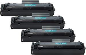 InkSpire 4 Pack Generic Q2612X 12X Home Office High Yield Compatible Toner Cartridge Replacement for HP Black Laserjet 1018 1020 1022 3015 3020 3050 3055 1022n 1022nw 3030 1319 M1319 M1319f M1120