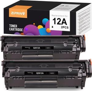 ZIPRINT Compatible Toner Cartridges Replacement for HP 12A Q2612A for HP Laserjet 1010 1020 1012 1022 1022n 3015 3055 1018 3030 Canon Imageclass D420 D450 D480 MF4150 MF4350D MF4270 (Black, 2-Pack)