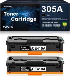 305A Toner Cartridge Remanufactured CE410A High Yield with Chip Replacement for HP 305A Pro 300 M351a 400 M451nw M451dn M451dw MFP M475dn M475dw M375nw Printer (Black, 2 Pack)