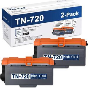 TN720 TN-720 Toner Cartridge 2 Pack High Yield Replacement for Brother TN 720 HL-5440D HL-5470DW DCP-8110DN DCP-8150DN MFC-8710DW MFC-8950DW Printer Ink, Black