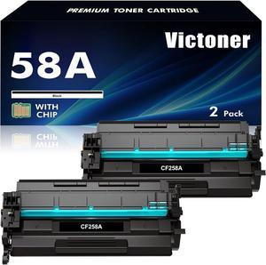 58A CF258A Toner Cartridge Black 2 Pack (with Chip) Replacement for HP 58A 58X CF258A CF258X MFP M428fdw M428fdn M428dw M404 M428 Pro M404n M404dn M404dw Series Laser Printer Ink