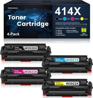 [High Yield, With Chip] 414X Toner Cartridge W2020X W2021X W2022X W2023X Replacement for HP 414X Toner MFP M480f Pro M454dn M454dw Pro MFP M479fdn M479fdw Printer Ink 4 Pack(Black Cyan Magenta Yellow)