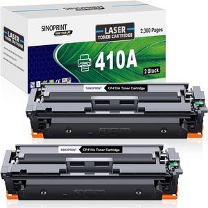 SINOPRINT Compatible Toner Cartridge Replacement for HP 410A 410 A CF410A Compatible with Laserjet Pro MFP M477fdw M477fdn M477fnw M452dn M452nw M452dw Printer(2 Black)