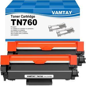 VAMTAY Compatible Toner Cartridge Replacement for Brother TN760 TN 760 TN730 TN 730 for MFC-L2710DW HL-L2395DW DCP-L2550DW HL-L2350DW Printer (2 Pack, Black)