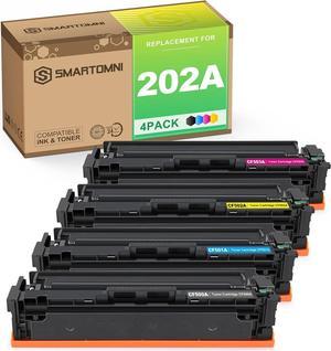 S SMARTOMNI 202A CF500A Compatible Toner Cartridges Replacement for HP 202A 202X CF500A CF501A CF502A CF503A use for HP Color Pro M254dw M254nw M280 M280nw M281 M281cdw M281fdw Printers 4 Packs