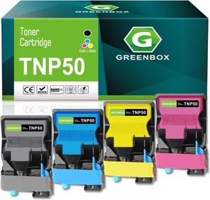 GREENBOX Remanufactured TNP50 High Yield Toner Cartridge Replacement for Konica Minolta TNP50 A0X5134 A0X5434 A0X5334 A0X5234 for Minolta Bizhub C3100P Printer (KCMY, 4-Pack)