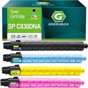 GREENBOX Compatible Toner Cartridge Replacement for Ricoh SP C830DN 821117 821120 821119 821118 821181 821184 821183 821182 for SP C830DN C830DNA SP C831D SP C830 C830dn C831 C831dn Printer (4 Pack)