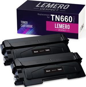 LemeroUexpect Compatible Toner Cartridge Replacement for Brother TN660 TN-660 TN630 for HL-L2380DW MFC-L2700DW HL-L2360DW HL-L2340DW MFC-L2740DW DCP-L2540DW HL-L2320D HL-L2300D (Black, 2-Pack)