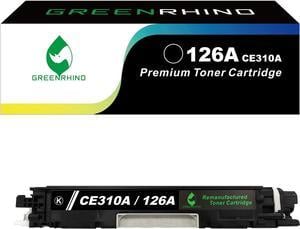 GREENRHINO Remanufactured Toner Cartridge Replacement for HP 126A CE310A CP1021 CP1022 CP1023 CP1025 CP1025nw CP1026nw CP1027nw CP1028nw ; MFP M175 M275 (Black, 1-Pack)