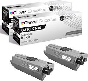 Clever Supplies© Compatible Replacement Toner Cartridges 2 Black Set for Okidata C330(44469801)Oki C17, C310dn, C331dn, C330dn, C510dn, C531dn, C530dn, MC362w MFP, MC361 MFP, MC562w MFP,MC561 MFP by