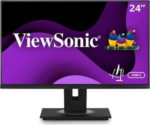 ViewSonic VG2456 24 Inch 1080p Monitor with USB 3.2 Type C Docking Built-in Gigabit Ethernet and 40 Degree Tilt Ergonomics for Home and Office