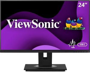 ViewSonic VG2456A 24 Inch 1080p IPS Monitor with USB 3.2 Type C with 90W Power Delivery, Docking Built-in, RJ45, 40 Degree Tilt Ergonomics for Home and Office