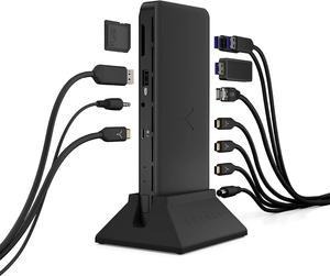 Brydge Stone Pro TB4 Thunderbolt 4 Docking Station - 12 Ports, 90 Watts Charging, Dual 4K Monitors or Single 8K Output, 40GB/s Transfer Speed - Windows 10 & 11, macOS 11.0 & ChromeOS Compatible, Black