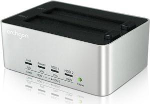 Archgon USB 3.0 Aluminum Dual-Bay 2.5" & 3.5" SATA HDD/SSD Hard Drive Enclosure Docking Station with Standalone Clone Duplicator Function Model MH-3621-U3