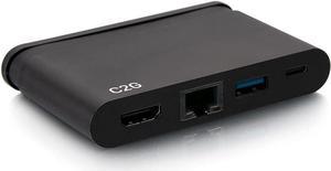 C2G USB-C® 4-in-1 Compact Dock with HDMI®, USB-A, Ethernet, and USB-C Power Delivery up to 100W - 4K 30Hz