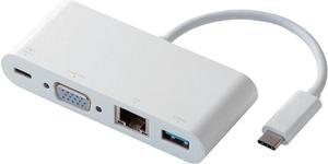 ELECOM Docking Station USB-c Hub Power Delivery Compatible VGA Type [White] DST-C03WH (Japan Import)