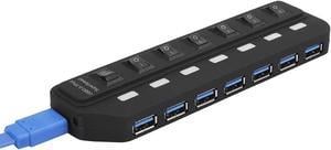 7-in-1 USB Splitter, Plug and Play 5Gbps USB 3.0 Hub Splitter Docking Station with Switch for Windows XP/Vista/7/8 for MAC