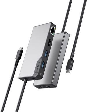 ALOGIC USB-C Fusion MAX 6-in-1 Hub V2-2 x USB-A (5G), 1 x USB-C (5G & 100W PD), HDMI (4K@60Hz), VGA and RJ45 Gigabit Ethernet