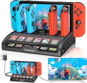 MENEEA Game Handle Connector Compatible with Nintendo Switch for Joy Con &  Switch OLED Model Compatible with Joy Con, 5-in-1 Gamepad Handle with Wrist