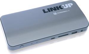 LINKUP - [Certified] Thunderbolt 3 Dock DP1.4 8K UltraHD 180W (PD 85W) SD UHS II Card Reader 1G LAN 4xUSB3-A(5G) 3.5mm Audio 2xUSB3-C(10G)for Windows PC & 2021 MacBook M1 Mac Mini (TB3/TB4/USB4.0)