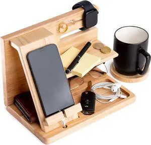 umbobee Wood Phone Docking Station (Rubber Wood)