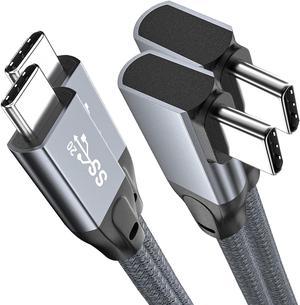 USB C Cable 100W 10FT [2 Pack], UseBean Right Angle 90-Degree USB C to USB C Cable USB 3.2 Gen2x2 20Gbps Data Transfer, PD 100W Fast Charging Cord for Thunderbolt 3,MacBook Pro,iPad Pro,Samsung,Switch