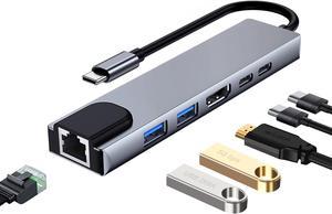 USB C Hub 6 in 1 Docking Station, with SD/TF Card Port, HDMI 4K Port, USB A 3.0 Port, USB A 2.0 Port, USB C (Type c) Port