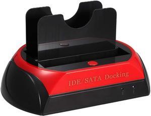 Grborn HDD Docking Station Dual Hard Disk Drive Docking Station Base for 2.5 Inch 3.5 Inch IDE/SATA USB 2.0