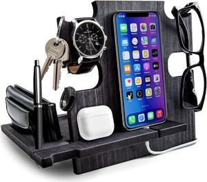 Docking Station, for Men, Gift for Husband, Gift for Dad, Wooden Docking Station, Cell Phone Stand