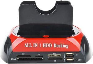 Tekit All in 1 HDD Docking,2.5''/3.5'' SATA Multi-Function HDD Docking Station SATA Hard Disk Base USB HUB Reader